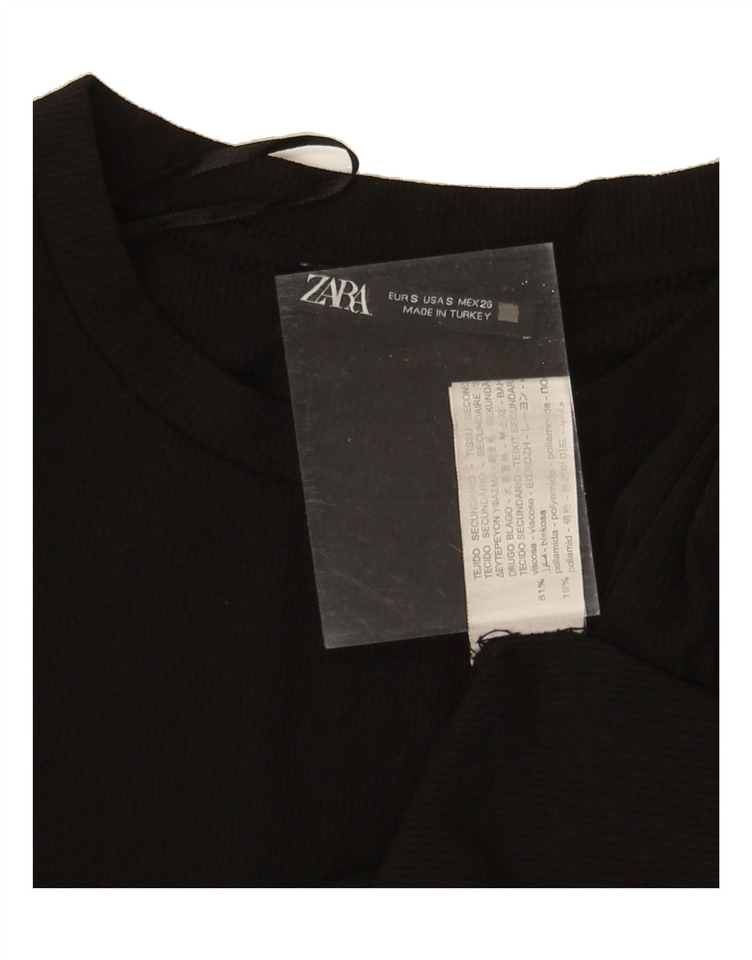 ZARA Womens Crew Neck Jumper Sweater UK 10 Small Black Viscose Vintage Zara and Second-Hand Zara from Messina Hembry 