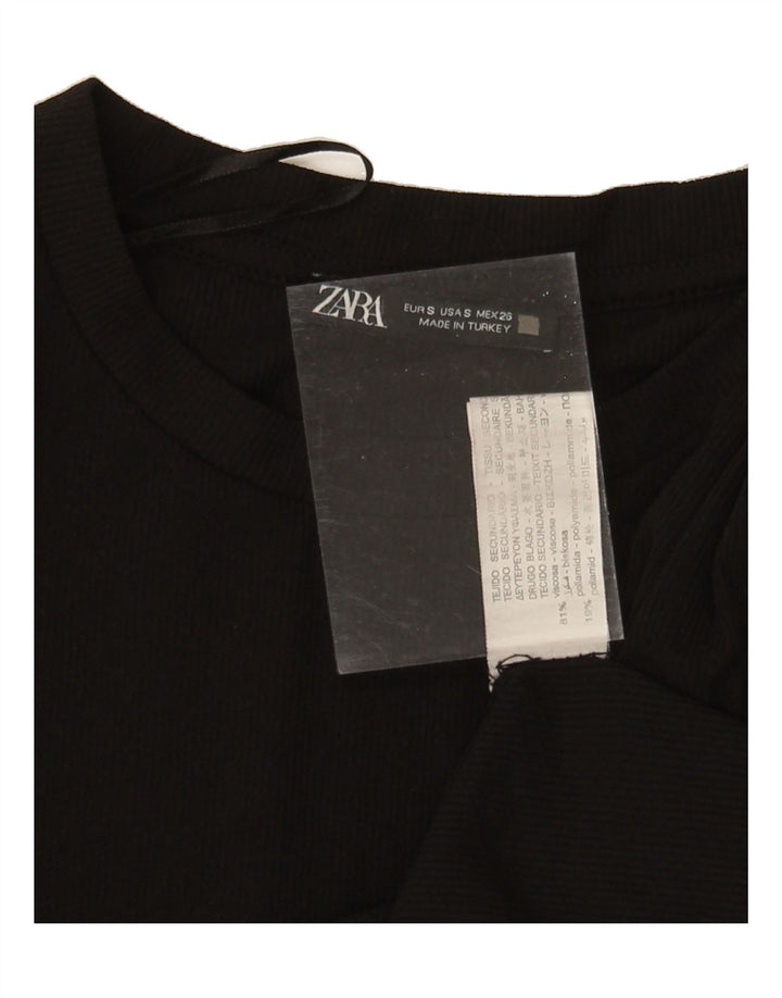 ZARA Womens Crew Neck Jumper Sweater UK 10 Small Black Viscose Vintage Zara and Second-Hand Zara from Messina Hembry 