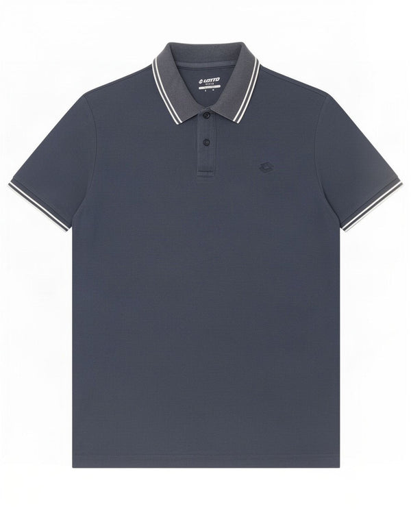 Polo da uomo Lotto Life a righe medie blu navy