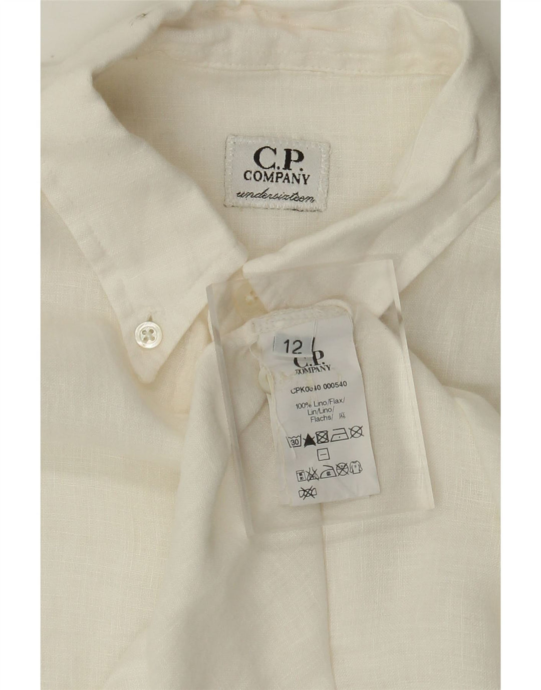 C.P. Camicia da ragazzo Company 11-12 anni in lino bianco sporco