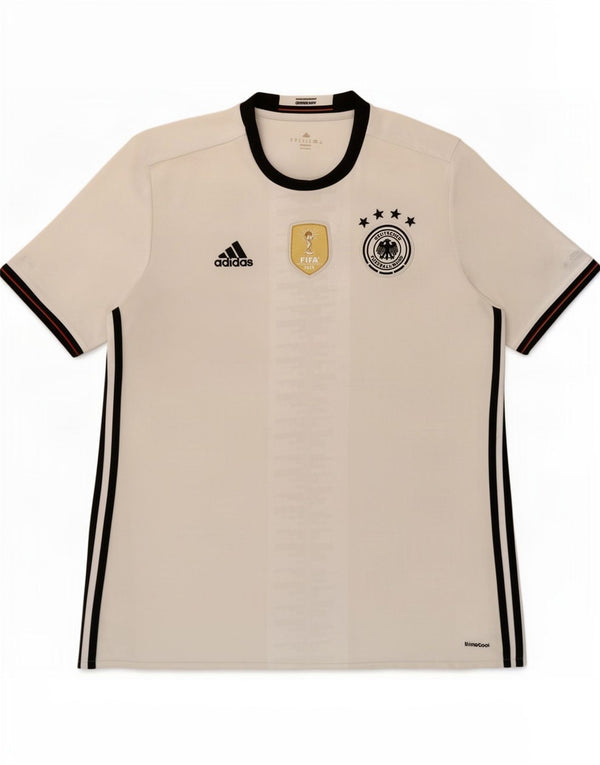 Adidas Mens Deutscher Fussball Bund Graphic T-Shirt Top XL White Polyester