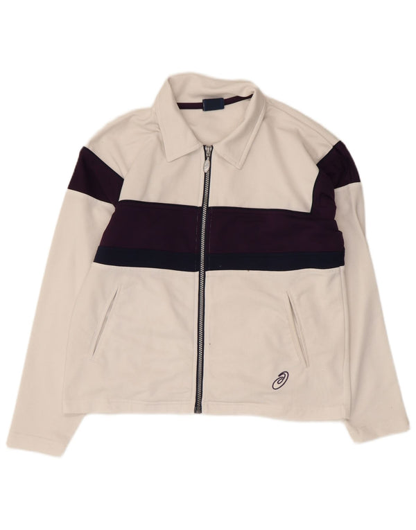 Giacca da ginnastica oversize da donna Asics UK 10 Small White Colourblock