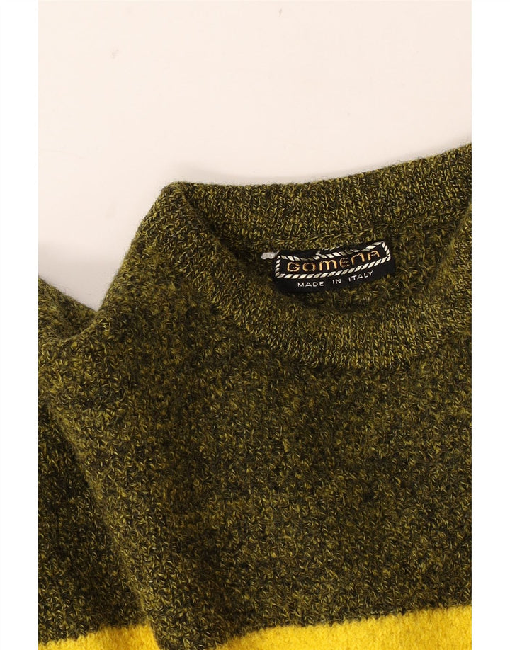 Maglione maglione girocollo grafico da uomo Gomena color block verde medio