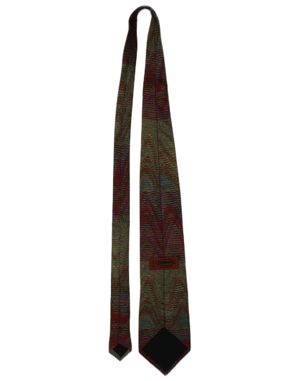 MISSONI Mens Cravatte Tie One Size Multicoloured Striped Silk