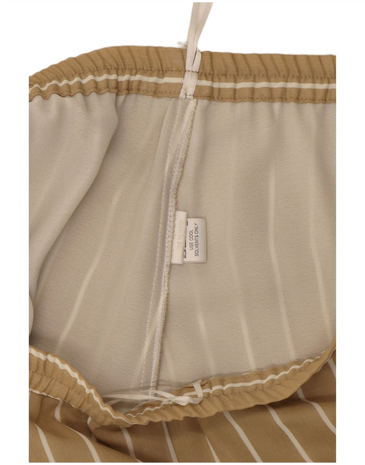 Pantaloni casual a gamba larga da donna VINTAGE W32 L31 Poliestere gessato beige