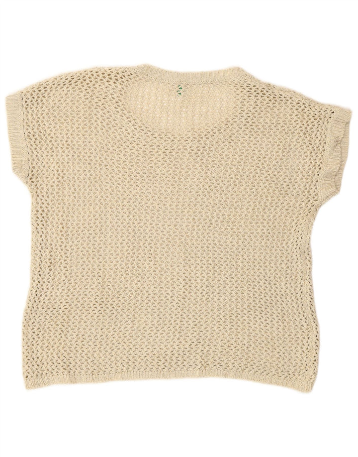 Canotta da donna all'uncinetto Benetton UK 14 Beige medio