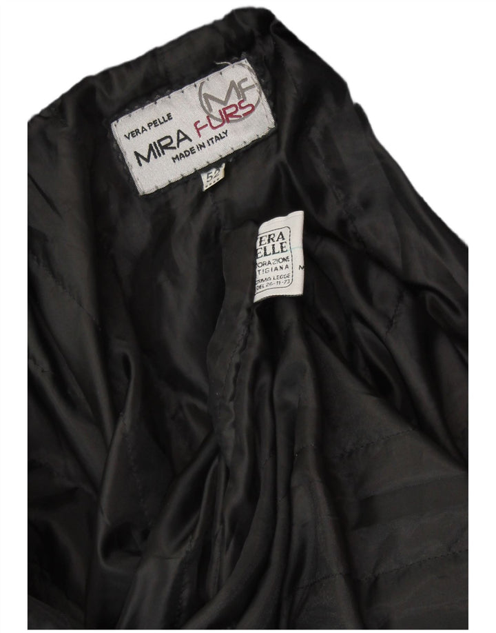MIRA FURS Giacca in pelle militare da uomo IT 52 XL Pelle nera