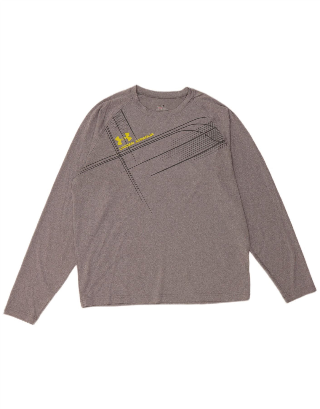 UNDER ARMOUR Top da uomo con grafica Heat Gear manica lunga grande poliestere grigio