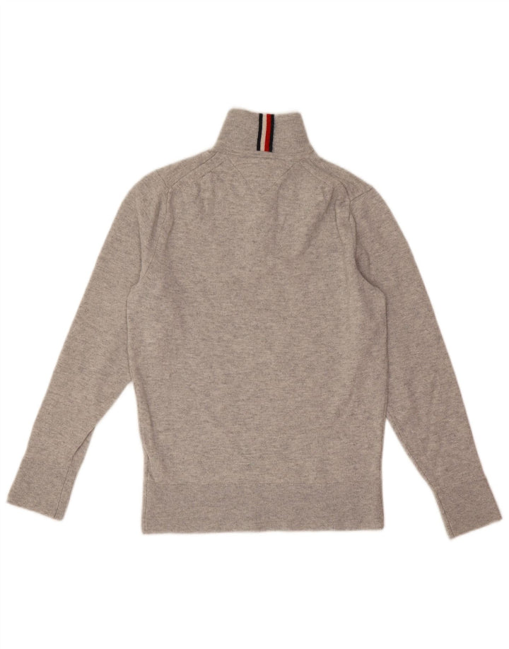 Maglione maglione con zip da uomo Tommy Hilfiger XS in lana grigia