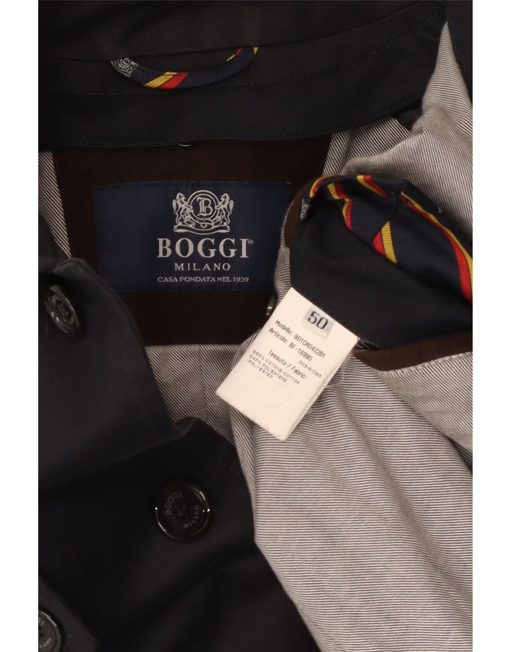 Trench Uomo Boggi IT 50 Large Blu Navy Cotone