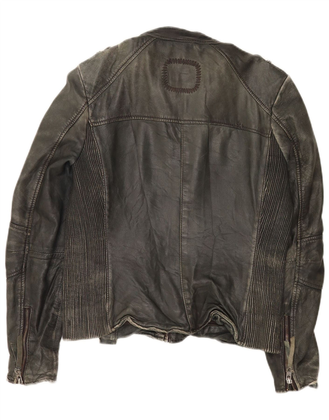 Giacca da corsa in pelle da donna Tigha UK 16 grande cachi