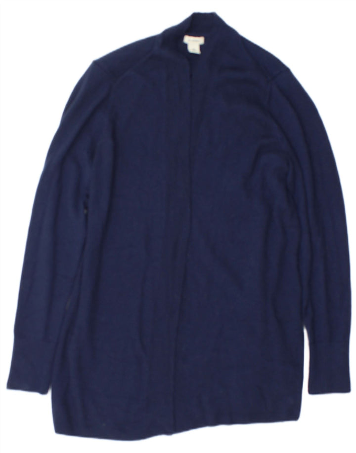 Maglione cardigan aperto da donna L.L.Bean UK 14 lana blu navy media