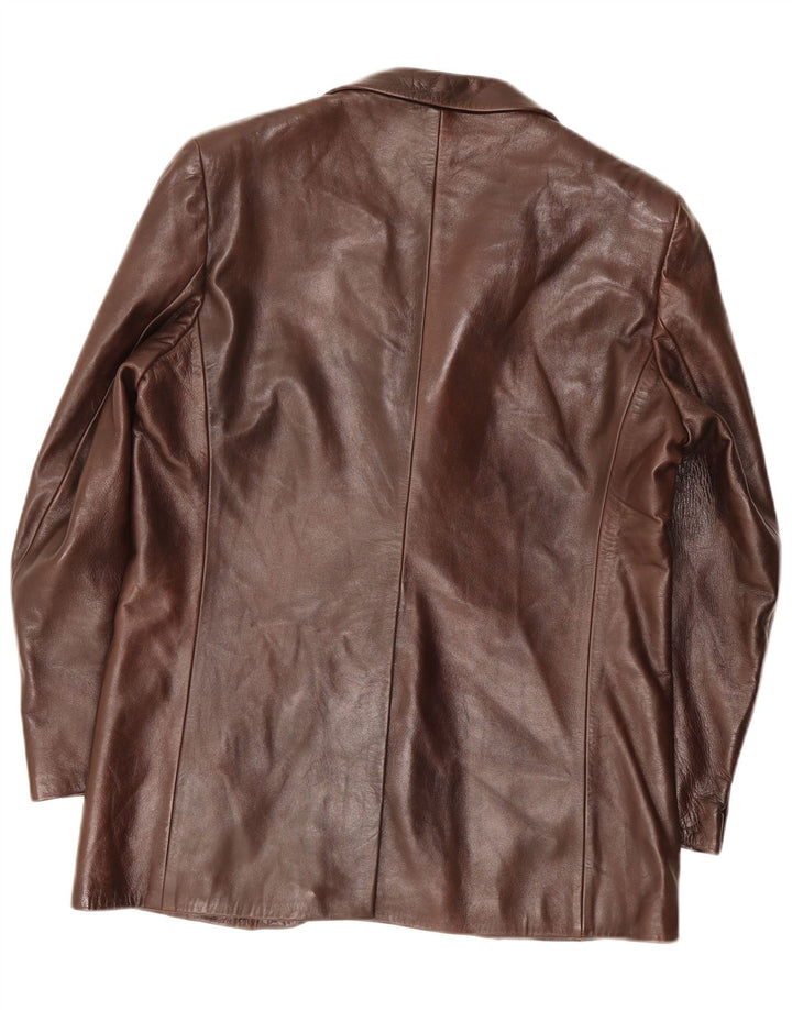 Giacca in pelle da uomo Cortefiel IT 56 3XL Marrone