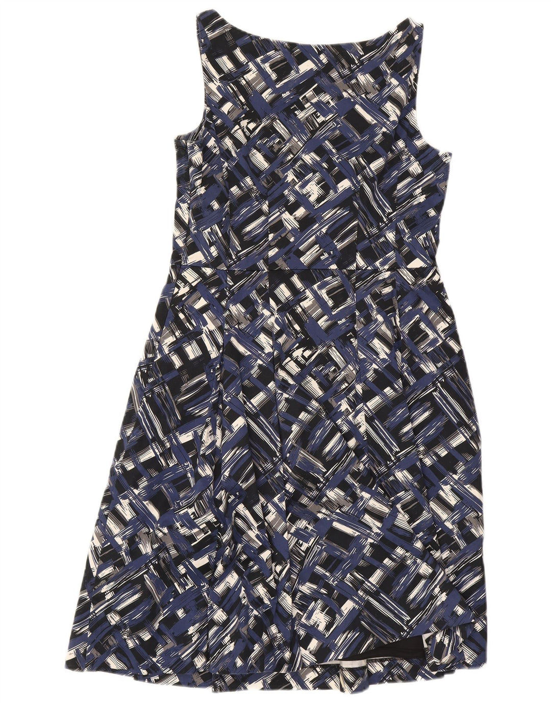 Coast Abito da donna a trapezio senza maniche con motivo astratto UK 14 Blu medio
