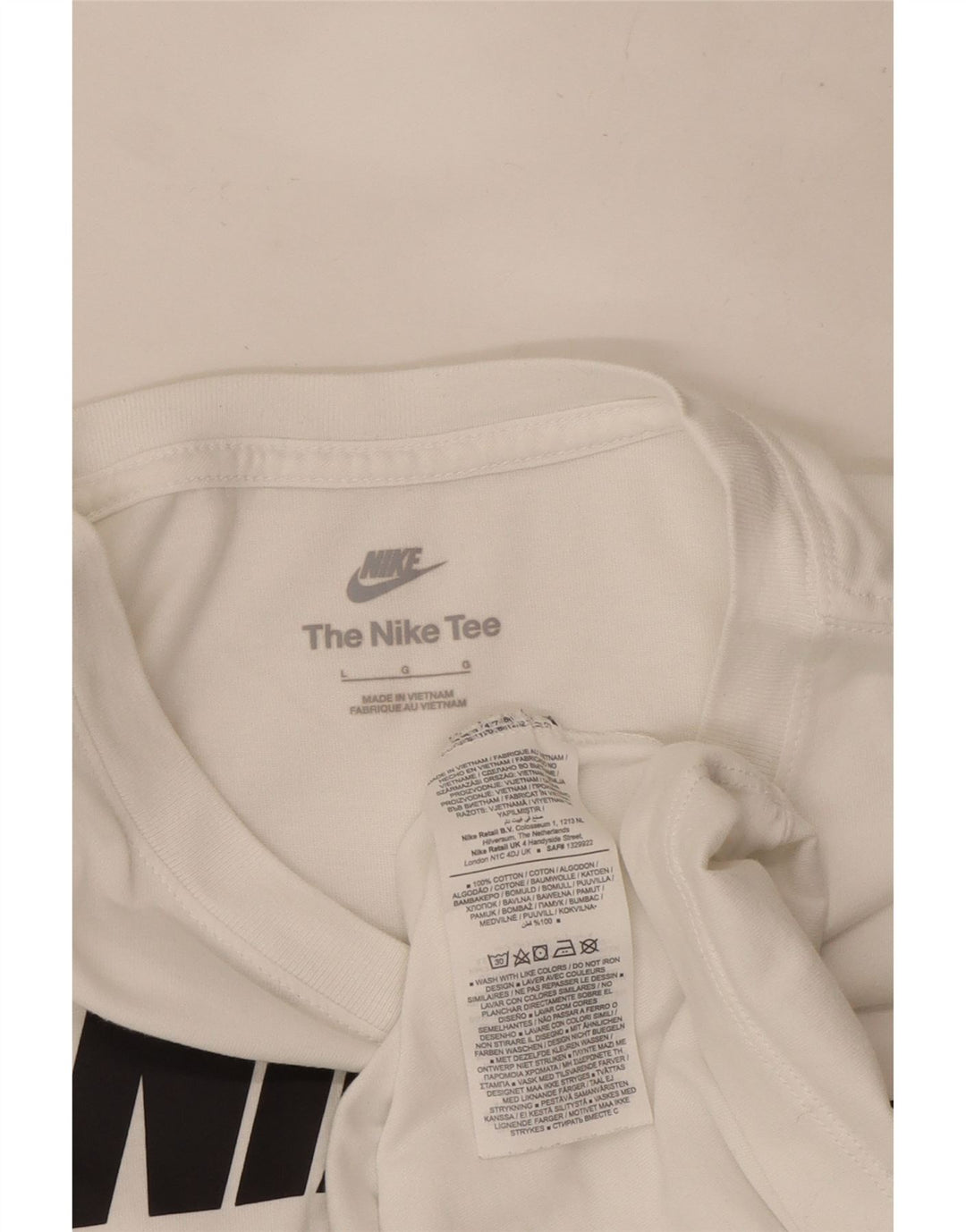 T-shirt grafica da uomo Nike Top grande in cotone bianco