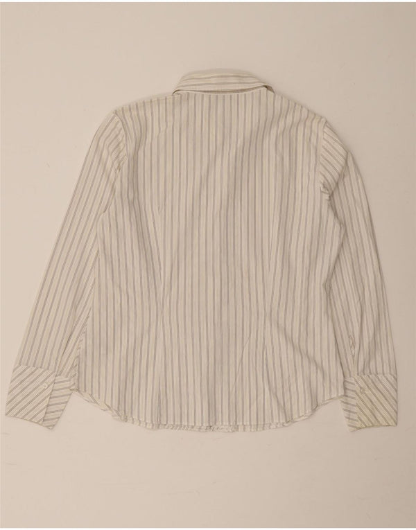 Camicia da donna Marks & Spencer UK 16 cotone a righe bianche grandi