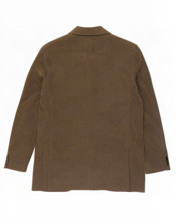 Giacca blazer lunga a 3 bottoni Marks & Spencer da uomo UK 44 XL viscosa marrone