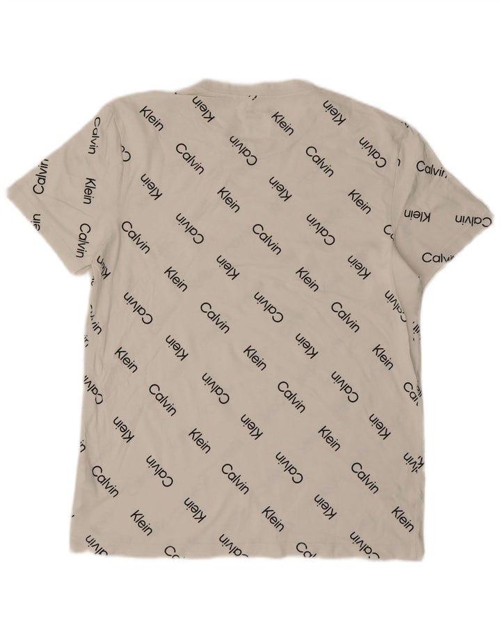 T-shirt grafica da uomo Calvin Klein Top in cotone bianco medio
