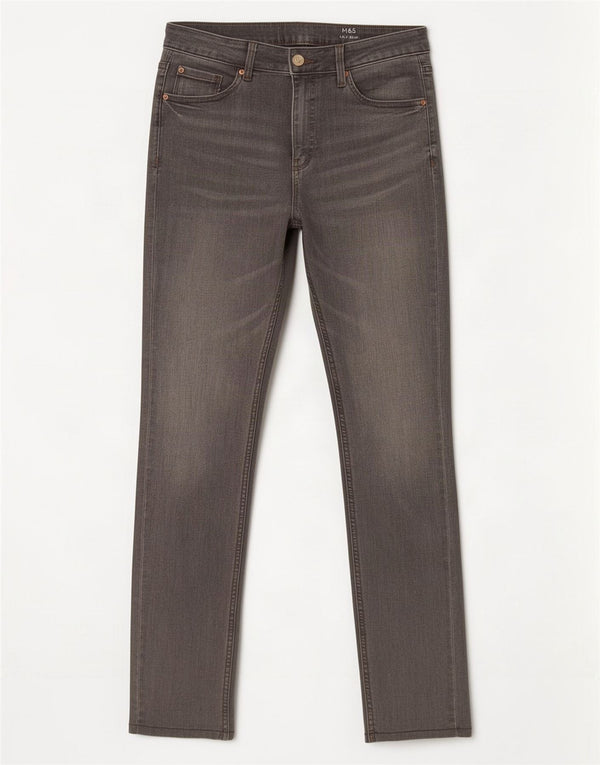 Jeans Marks & Spencer da donna Lily Slim UK 12 medio W30 L29 cotone grigio
