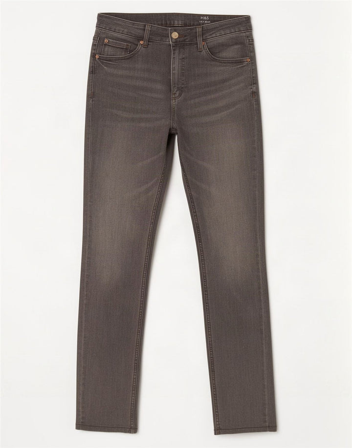Jeans Marks & Spencer da donna Lily Slim UK 12 medio W30 L29 cotone grigio