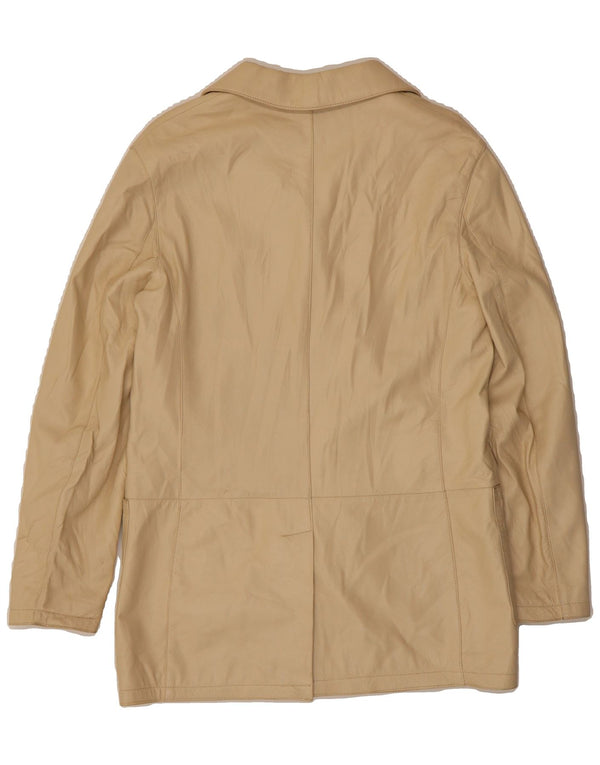 PRADA Womens Leather Jacket IT 46 Large Beige Leather