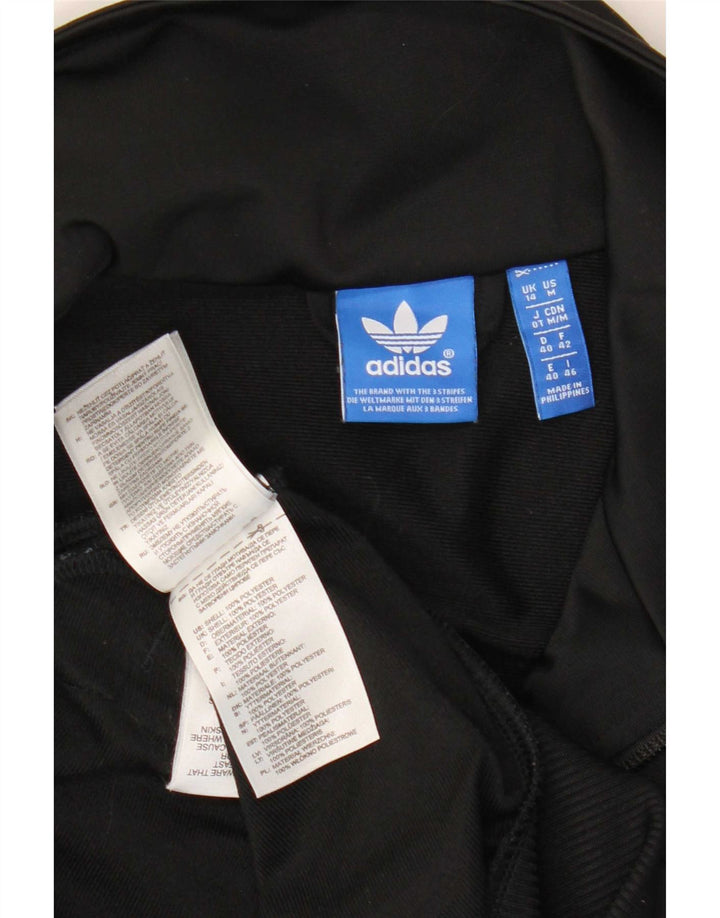Giacca da tuta grafica da donna Adidas UK 14 poliestere nero medio