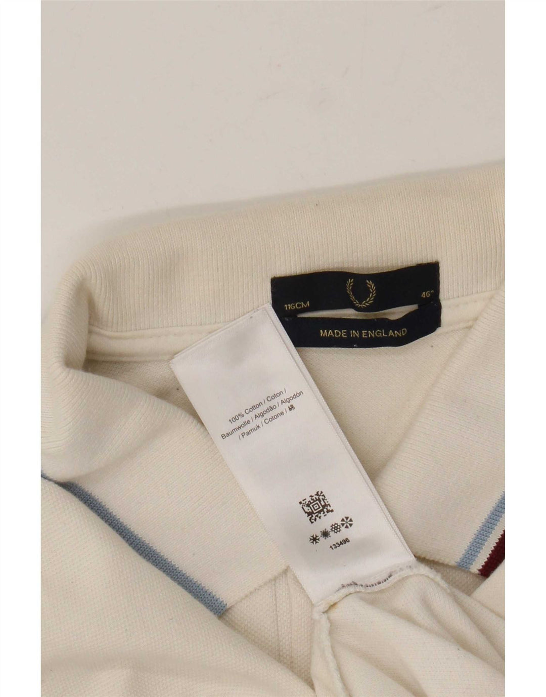 Polo da uomo Fred Perry grande in cotone bianco