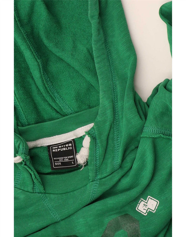 ERREA Felpa con cappuccio grafica da uomo grande verde