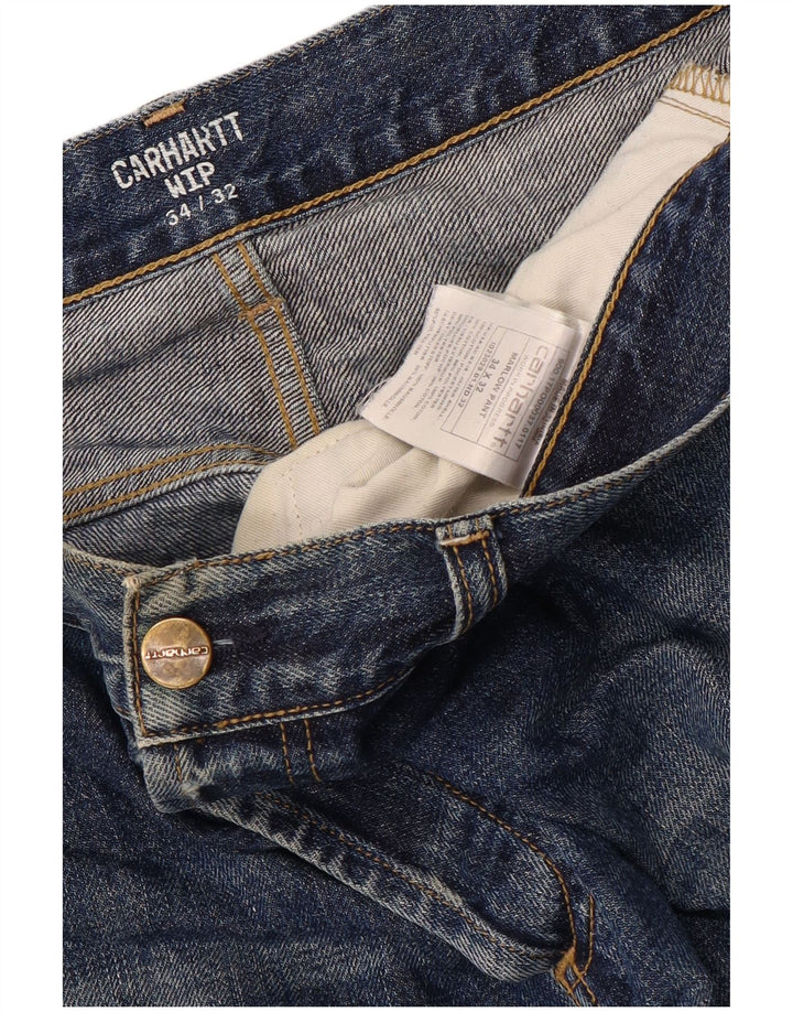 Jeans dritti da uomo CARHARTT W34 L32 in cotone blu