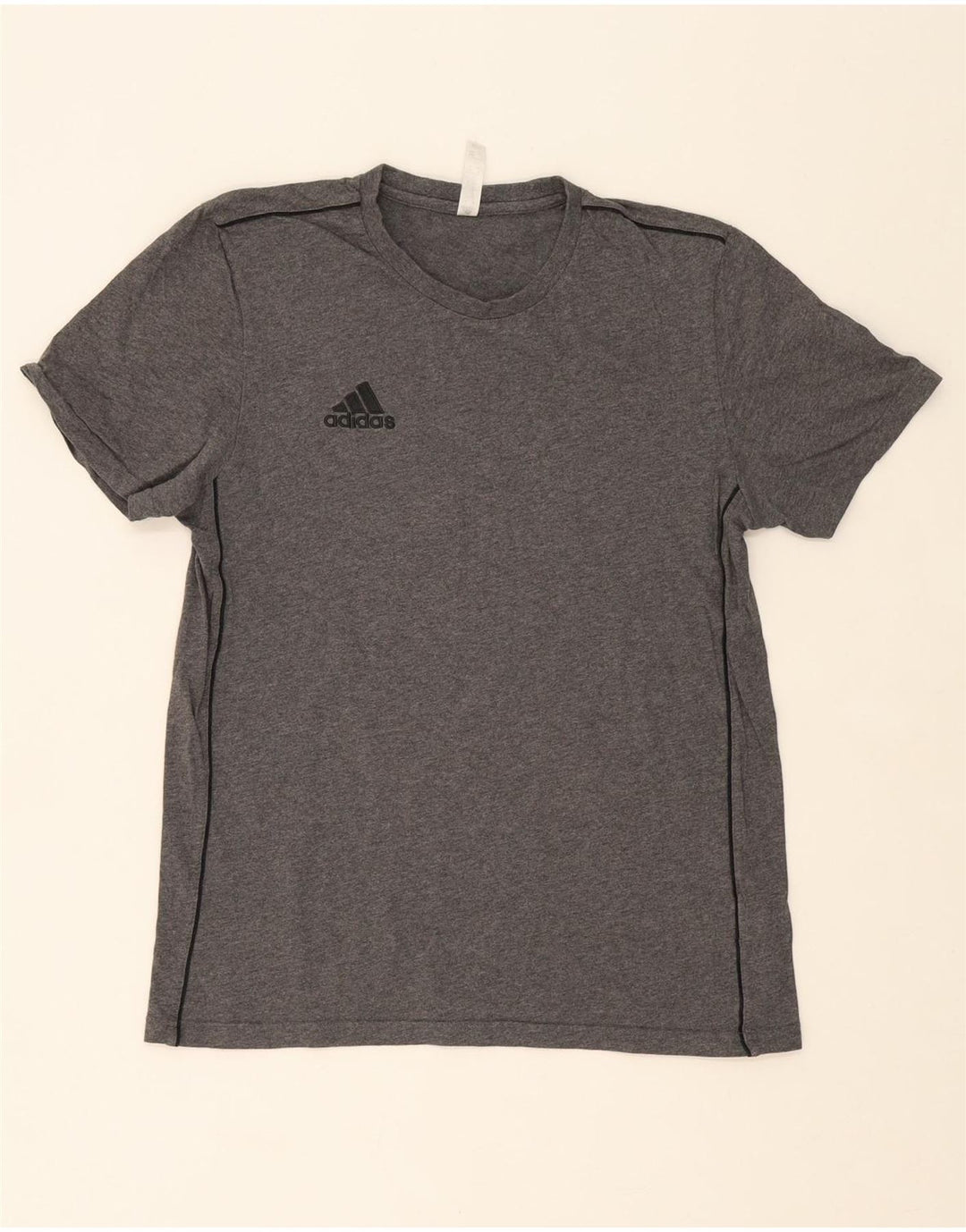 ADIDAS Mens T-Shirt Top Medium Grey Cotton Sports Vintage Adidas and Second-Hand Adidas from Messina Hembry 