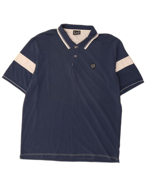 Polo Uomo EMPORIO ARMANI 3XL Cotone Colourblock Blu