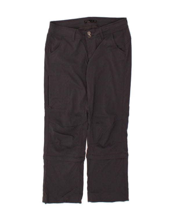 PRANA Womens Straight Casual Trousers US 8 Medium W30 L27 Grey Nylon