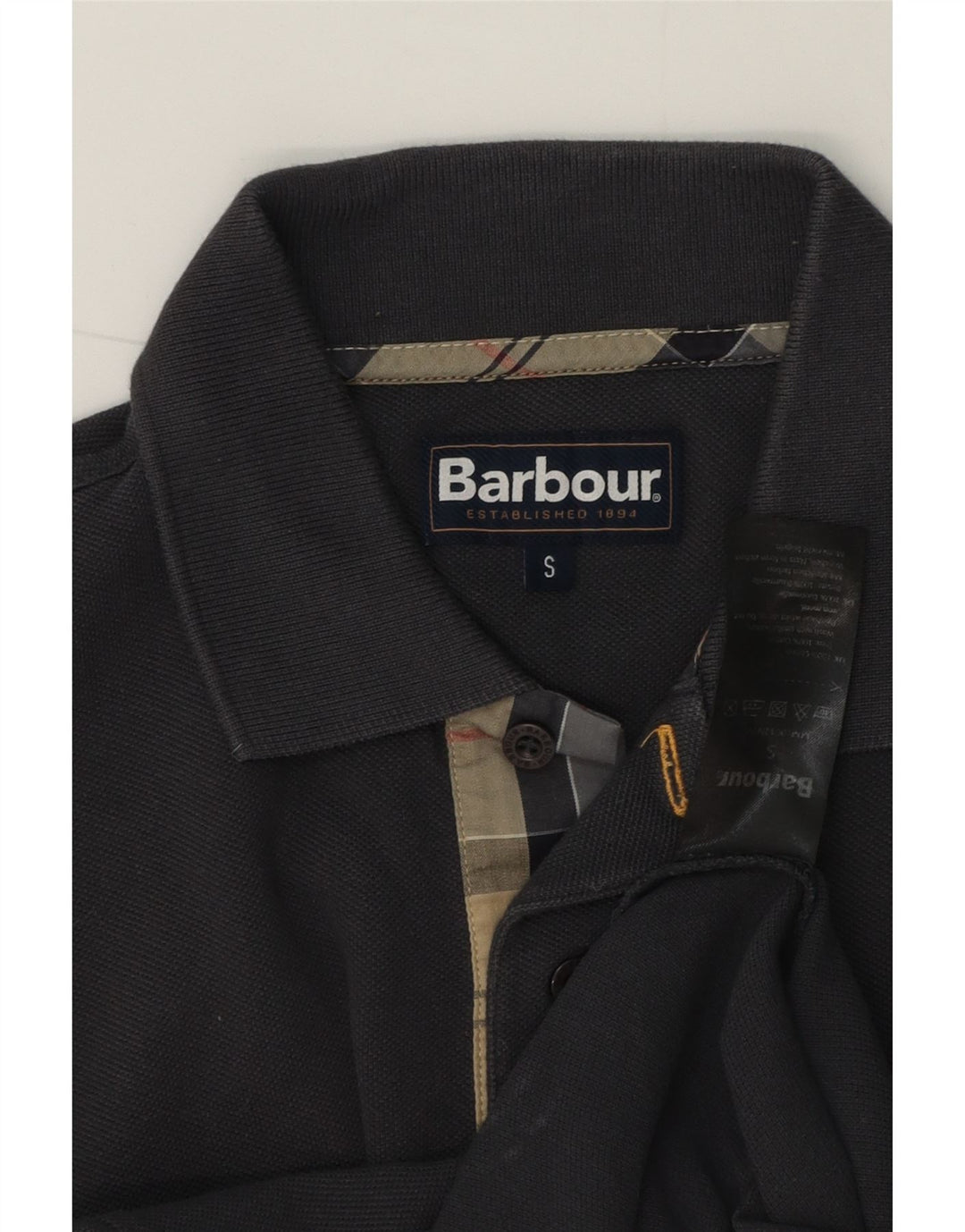 Polo da uomo Barbour piccola in cotone grigio