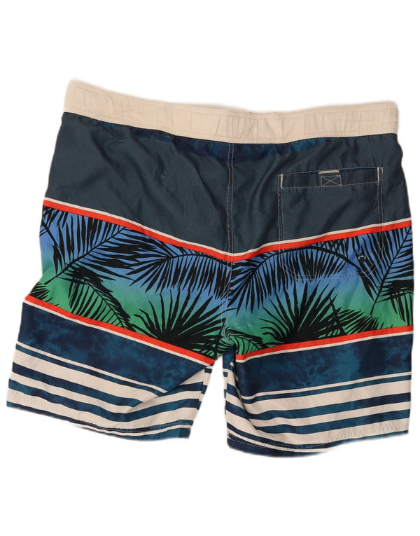 Pantaloncini da bagno regolari con grafica da uomo Maui and Sons 2XL Spiaggia a righe blu