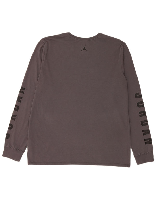 Top Jordan Dri Fit Graphic da uomo a maniche lunghe XL in cotone grigio