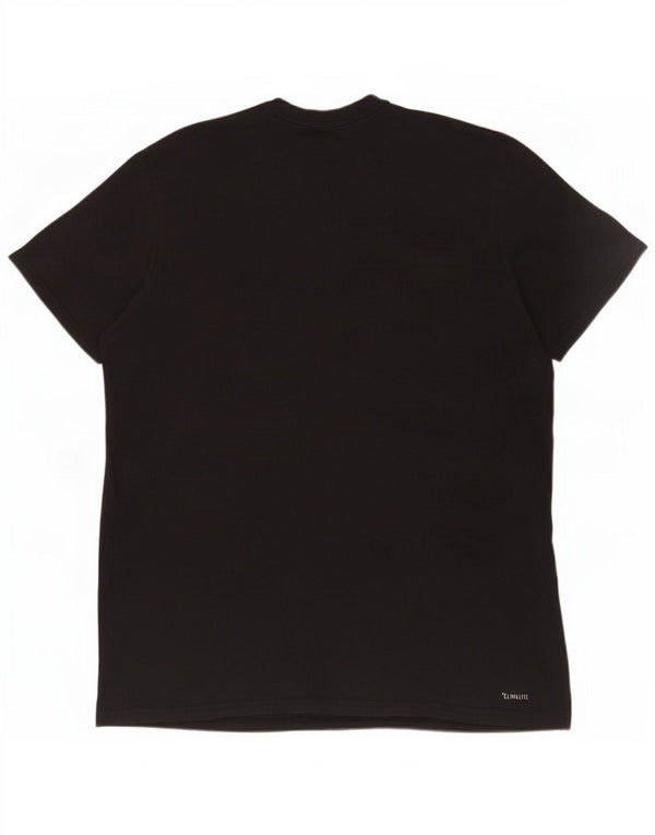 T-shirt grafica Adidas da uomo Climalite Top XL poliestere nero