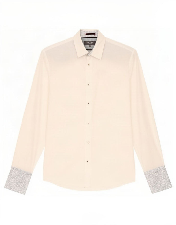 Camicia formale da uomo Ted Baker taglia 15 cotone bianco medio