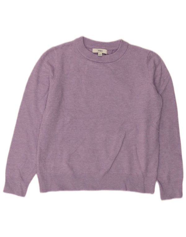 Maglione maglione girocollo da donna Marks & Spencer UK 10 piccolo viola