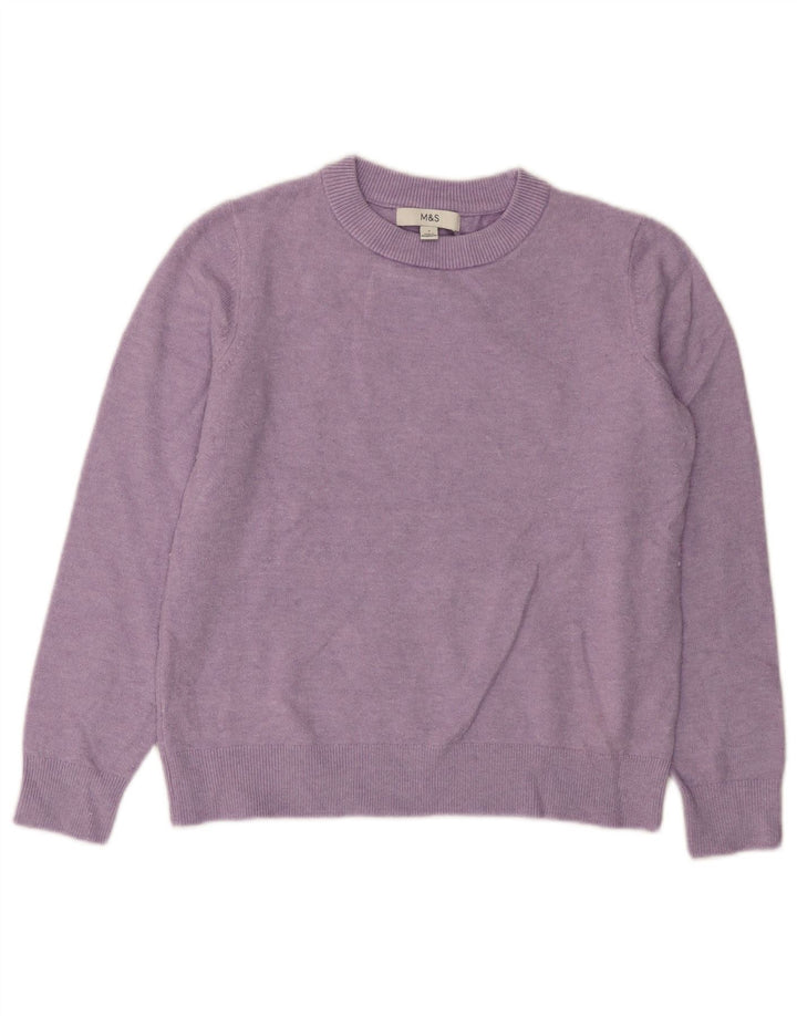 Maglione maglione girocollo da donna Marks & Spencer UK 10 piccolo viola