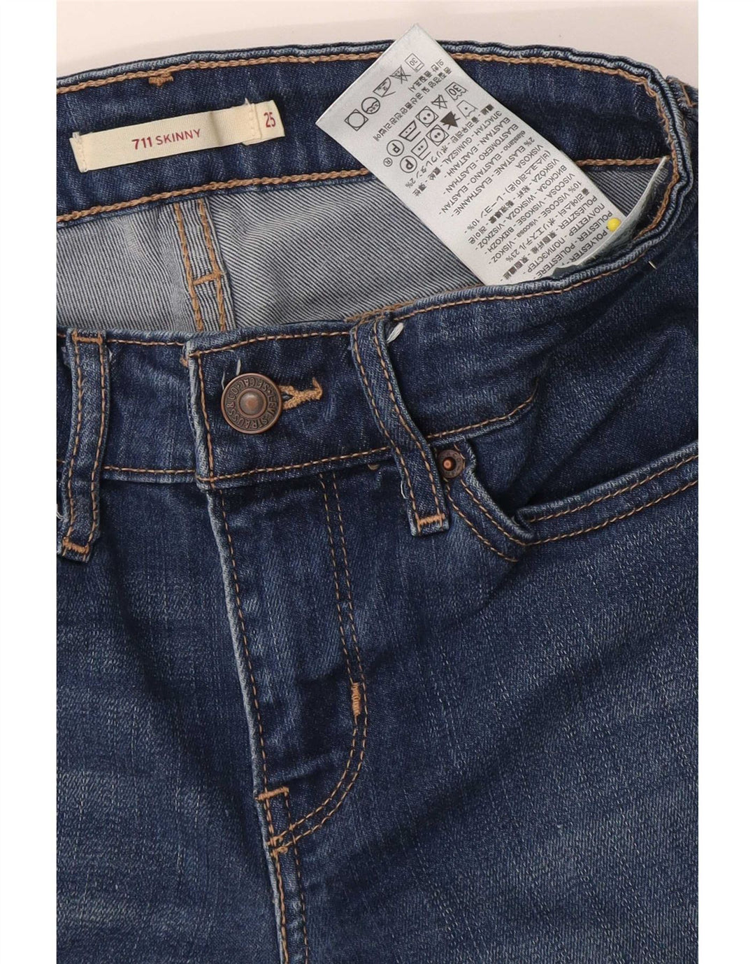 Jeans skinny Levi's da donna 711 W25 L26 poliestere blu