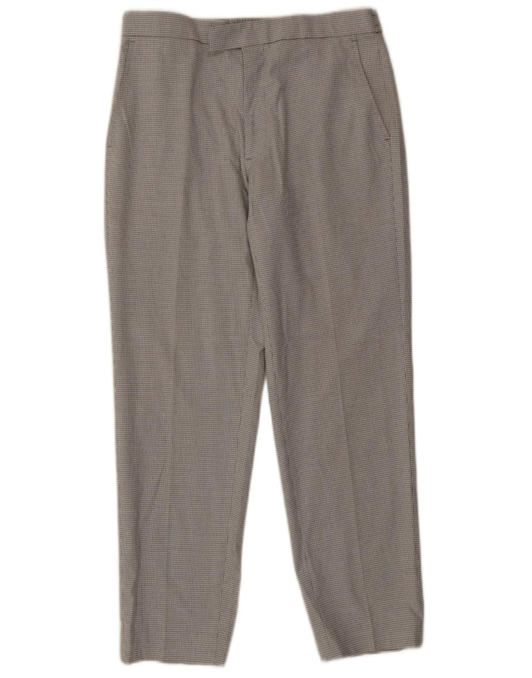 Pantaloni da abito dritti da uomo Marks & Spencer W32 L27 pied de poule grigi