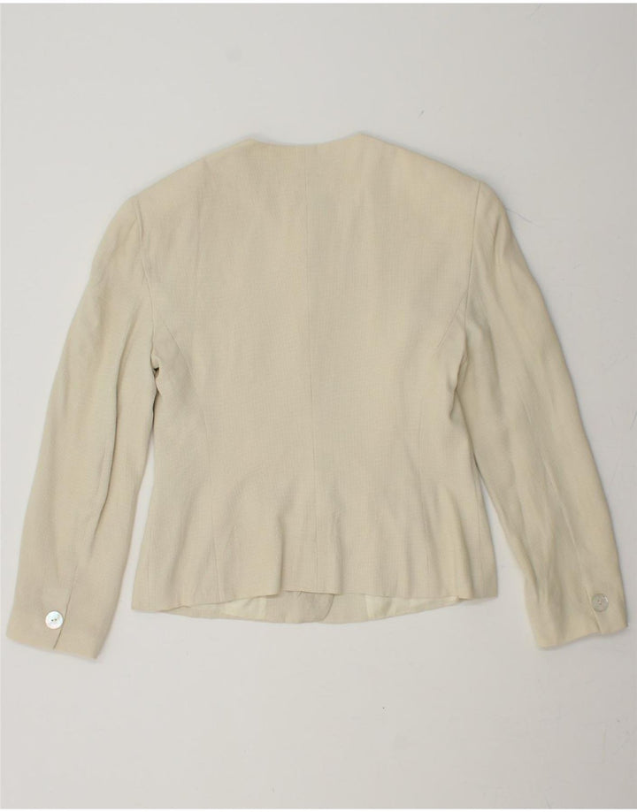 MAX & CO. Womens 5 Button Blazer Jacket UK 16 Large Beige Acetate Vintage Max & Co. and Second-Hand Max & Co. from Messina Hembry 