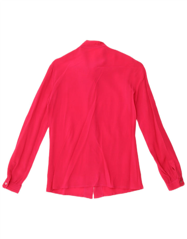 Camicetta vintage da donna con cravatta sul davanti IT 42 Acetato rosa medio