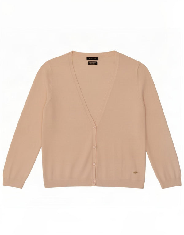 Massimo Dutti Maglione cardigan con maniche a 3/4 da donna UK 10 piccolo cotone rosa