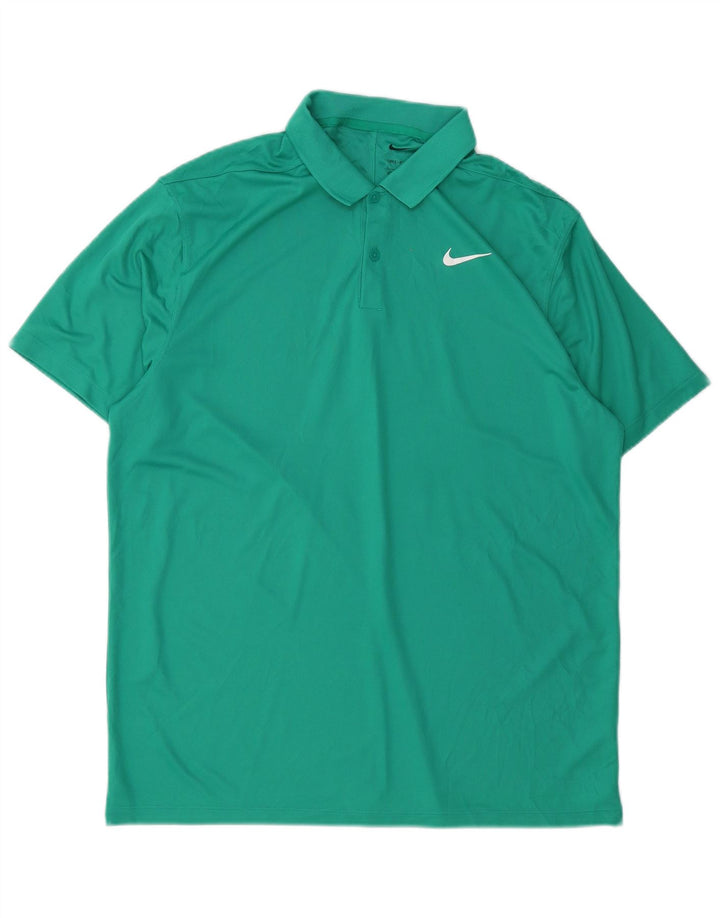 Polo NIKE da uomo Dri Fit grande verde in poliestere