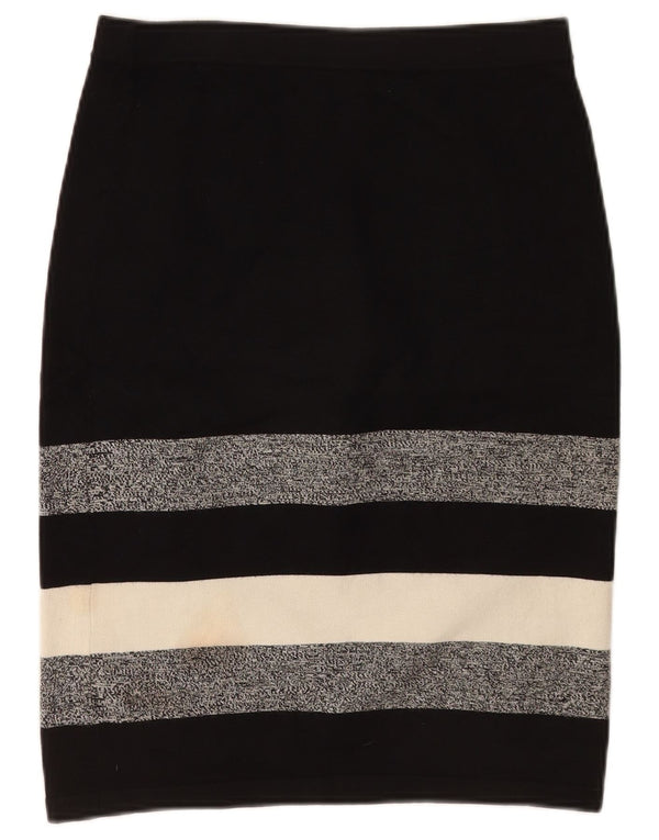Gonna a tubino lavorata a maglia da donna Phase Eight UK 12 Media W28 Viscosa a righe nere