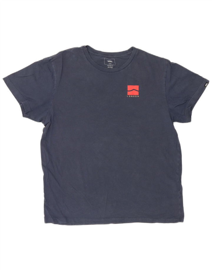 T-shirt grafica da uomo Custom Fit di Vans, taglia grande, in cotone blu navy