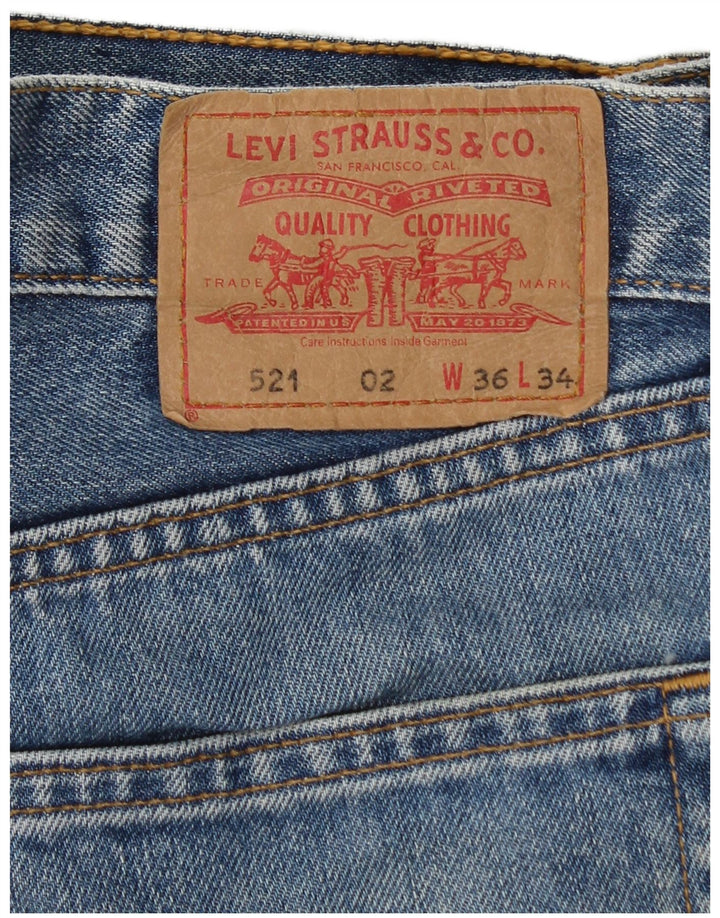 LEVI'S Jeans da uomo 521 affusolati a vita alta W36 L30 cotone blu