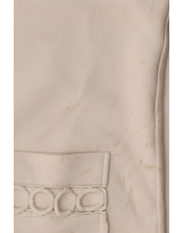 Abito T-shirt geometrica da donna Zara UK 12 Poliestere bianco medio