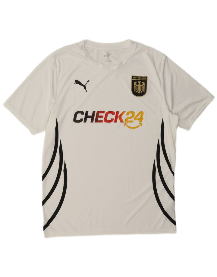 Puma T-shirt grafica da uomo Deutshland Top grande bianco in poliestere